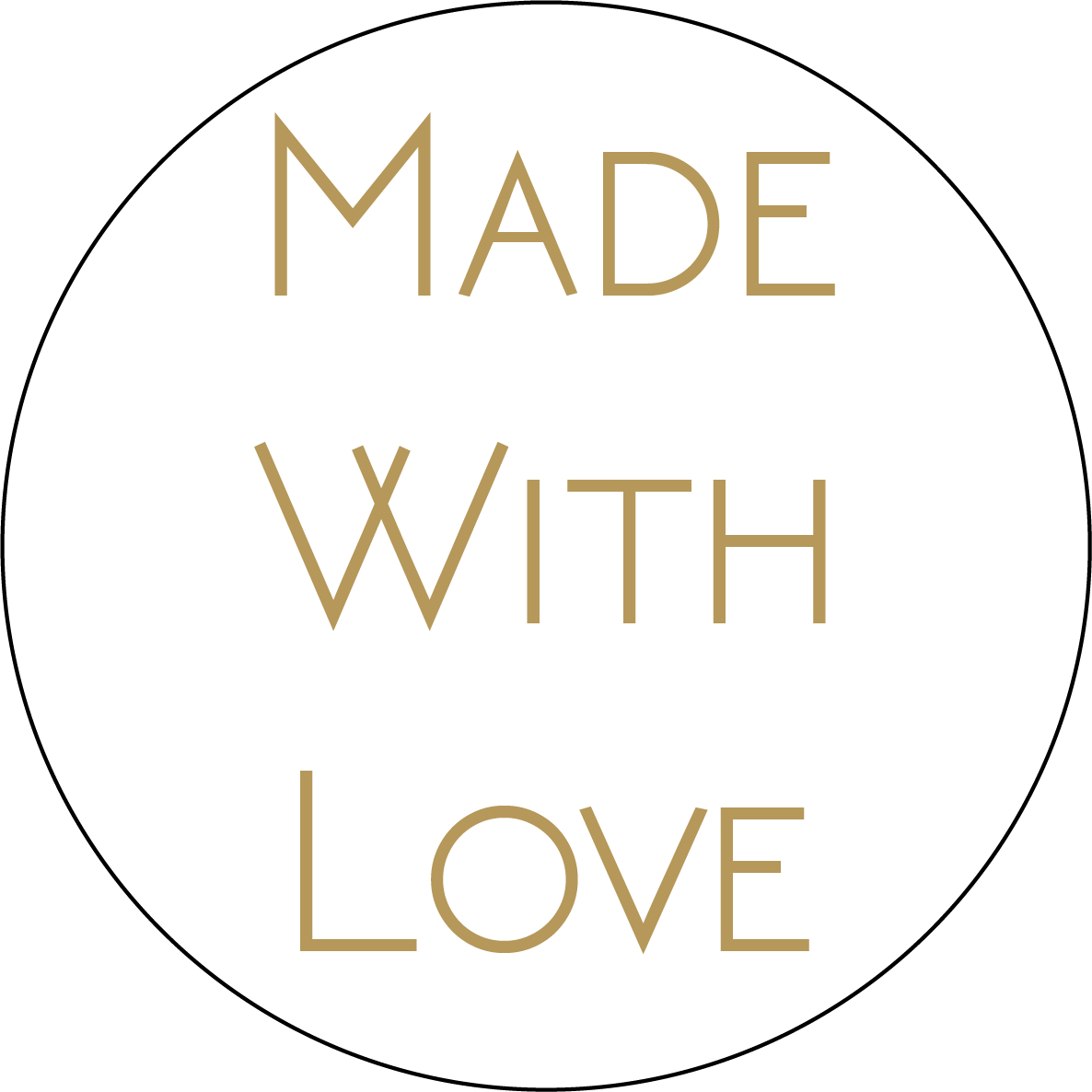 Made With Love Gold Stickers 40mm