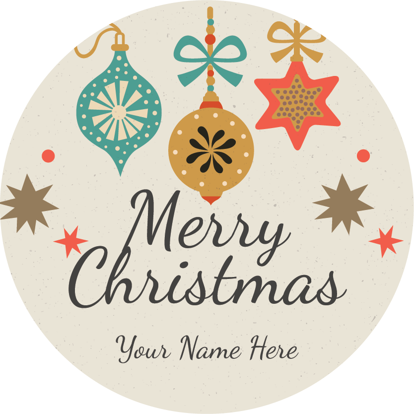 Personalised Christmas Gift Sticker / Waterproof Labels x Pack of 24 - 047