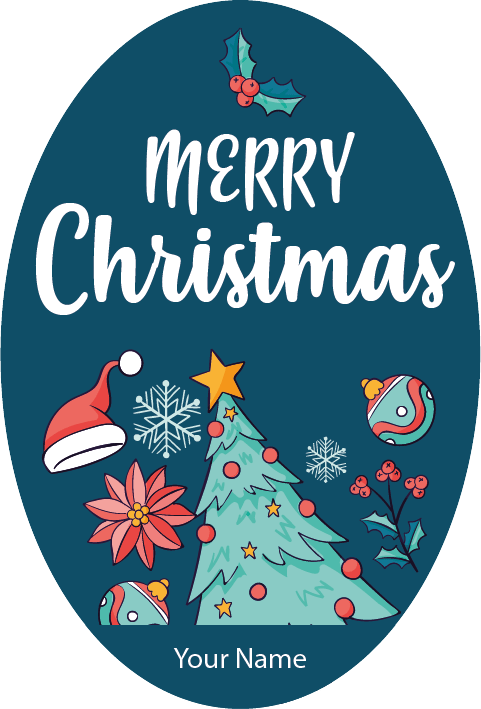 Personalised Christmas Gift Sticker / Waterproof Labels x Pack of 24 - 080