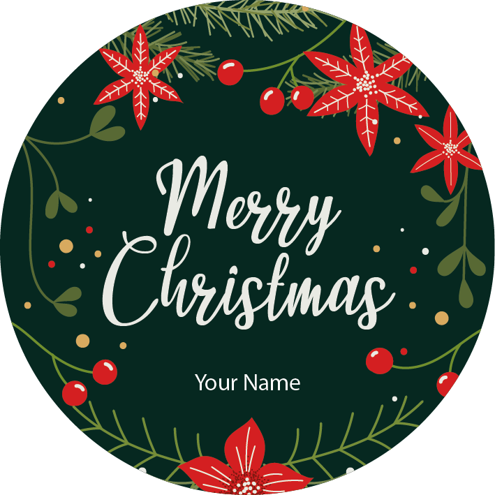 Personalised Christmas Gift Sticker / Waterproof Labels x Pack of 24 - 082