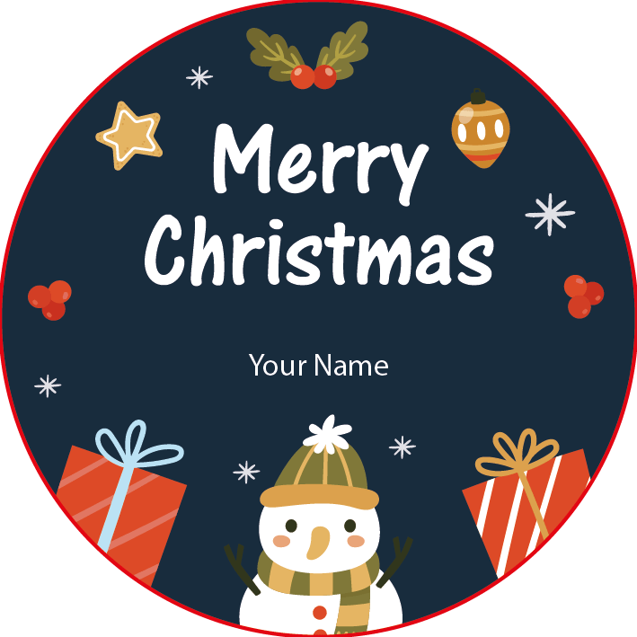 Personalised Christmas Gift Sticker / Waterproof Labels x Pack of 24 - 084