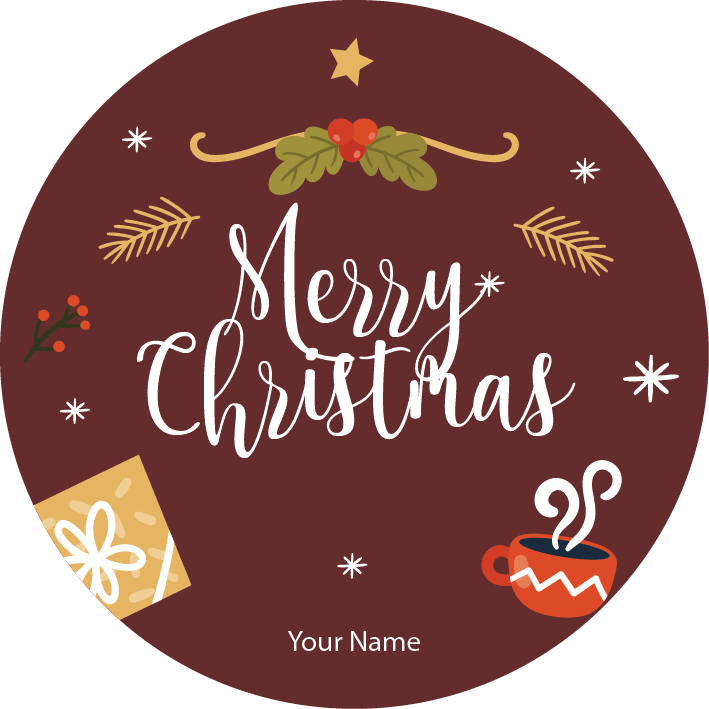 Personalised Christmas Gift Sticker / Waterproof Labels x Pack of 24 - 086