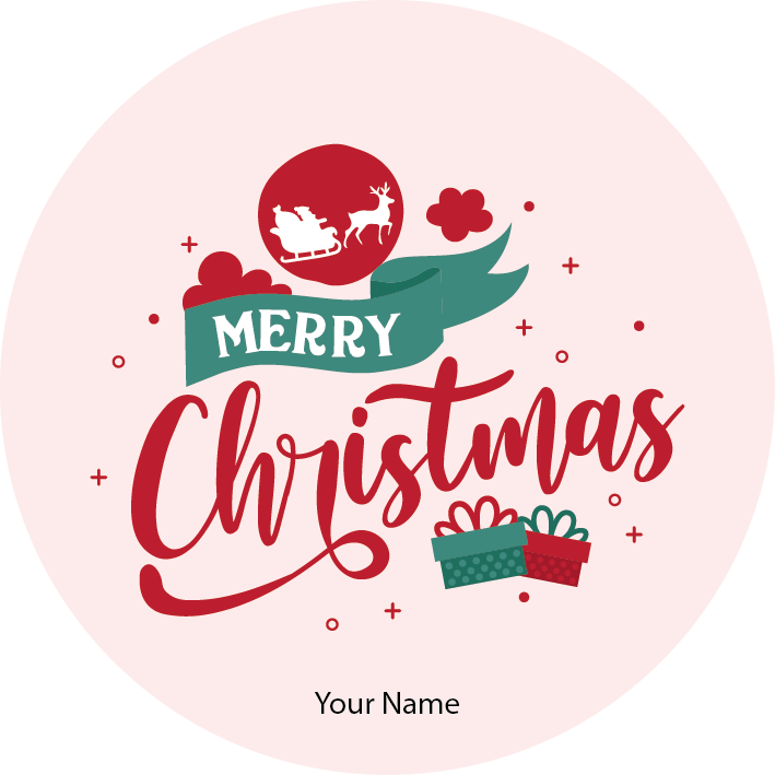 Personalised Christmas Gift Sticker / Waterproof Labels x Pack of 24 - 088