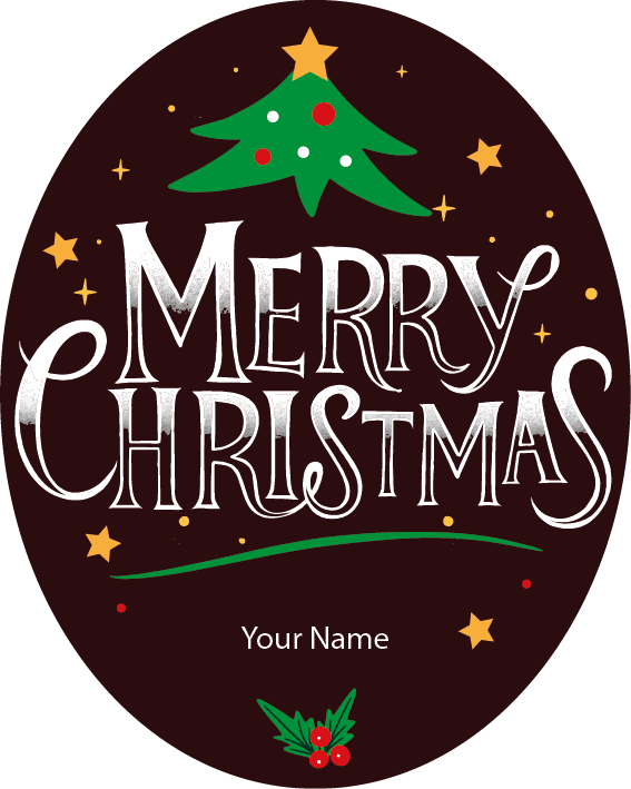Personalised Christmas Gift Sticker / Waterproof Labels x Pack of 24 - 090