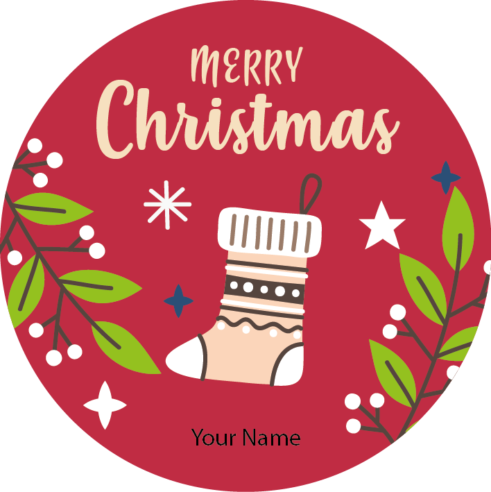 Personalised Christmas Gift Sticker / Waterproof Labels x Pack of 24 - 091