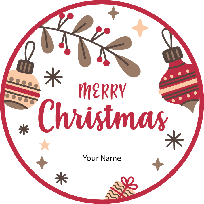 Personalised Christmas Gift Sticker / Waterproof Labels x Pack of 24 - 092