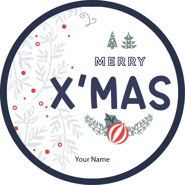Personalised Christmas Gift Sticker / Waterproof Labels x Pack of 24 - 098
