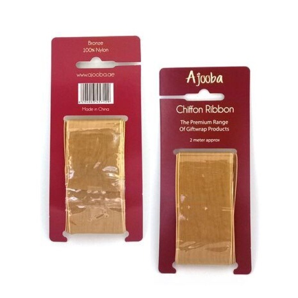 Ajooba Chiffon for Ribbon Gift Wrapping Bronze 2 meter