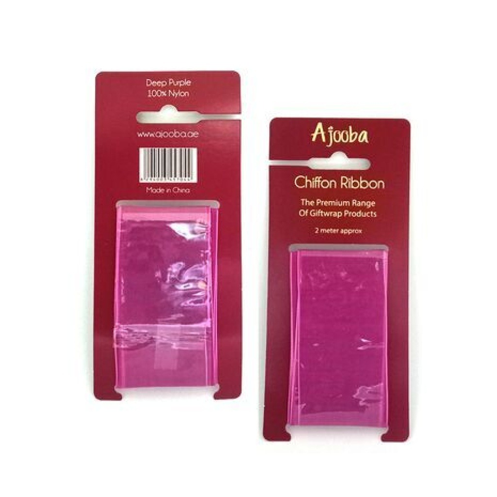 Ajooba Chiffon Ribbon for Gift Wrapping Deep Purple 2 meter