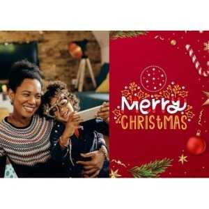 5x7 Folded Personalised Christmas Greeting Cards