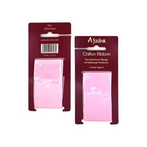 Ajooba Chiffon Ribbon Gift for Wrapping Pink 2 meter