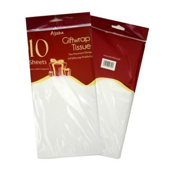 Ajooba Giftwrap Tissue White - 50 cmX 66 cm 4 Pcs