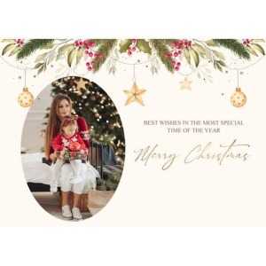 5x7 Folded Personalised Christmas Greeting Cards