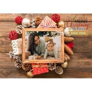 5x7 Folded Personalised Christmas Greeting Cards