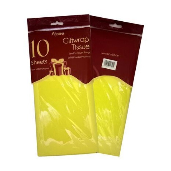 Ajooba Giftwrap Tissue Yellow - 50 cmX 66 cm 4 Pcs