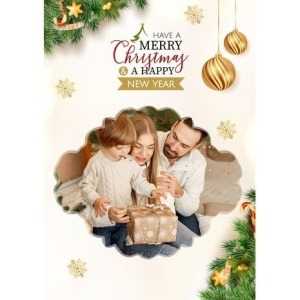 5x7 Folded Personalised Christmas Greeting Cards