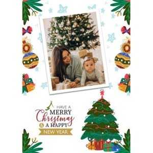 5x7 Folded Personalised Christmas Greeting Cards