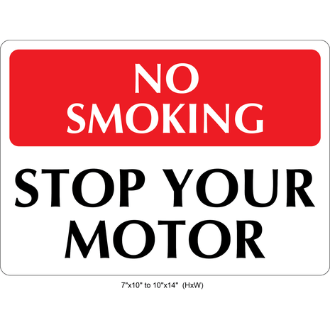 Waterproof Sticker No Smoking Signs Labels