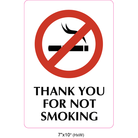 Waterproof Sticker No Smoking Signs Labels