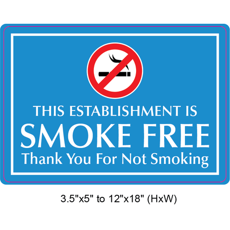 Waterproof Sticker No Smoking Signs Labels
