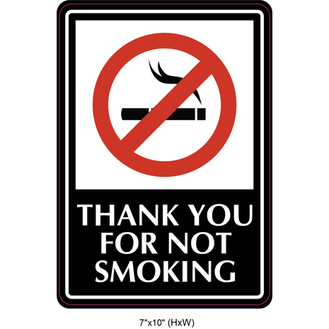 Waterproof Sticker No Smoking Signs Labels
