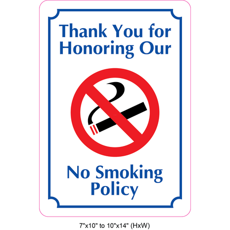 Waterproof Sticker No Smoking Signs Labels