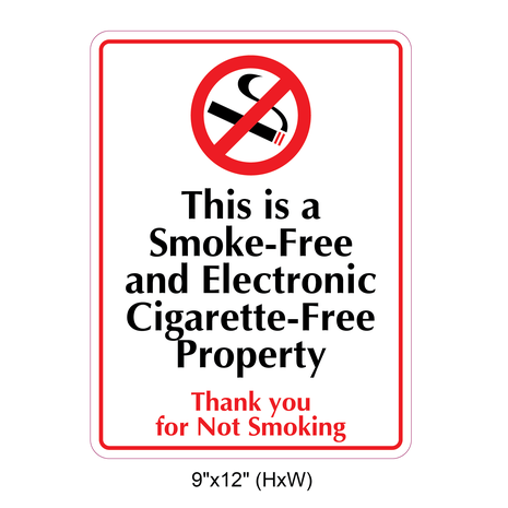 Waterproof Sticker No Smoking Signs Labels