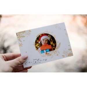 5x7 Flat Personalised Christmas Greeting Cards 2 Christmas Flat Card MU 13