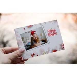 5x7 Flat Personalised Christmas Greeting Cards 2 Christmas Flat Card MU 14