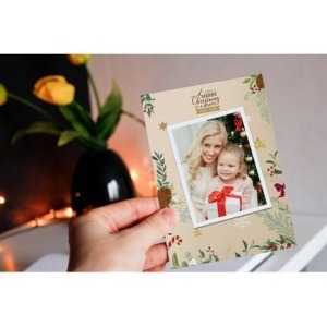 5x7 Flat Personalised Christmas Greeting Cards 2 Christmas Flat Card MU 17