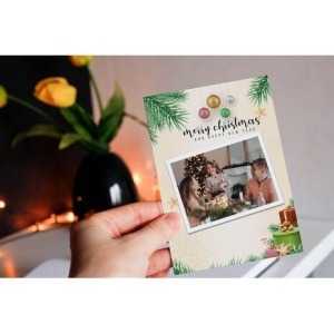 5x7 Flat Personalised Christmas Greeting Cards 2 Christmas Flat Card MU 18