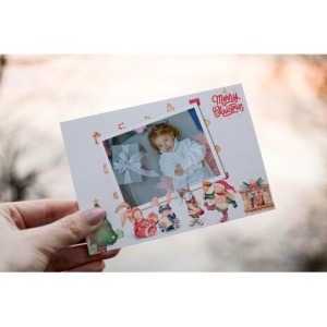 5x7 Flat Personalised Christmas Greeting Cards 2 Christmas Flat Card MU 20
