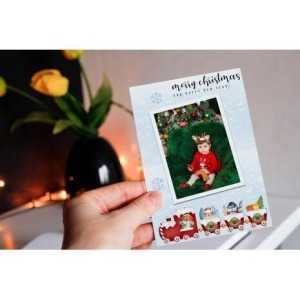 5x7 Flat Personalised Christmas Greeting Cards 2 Christmas Flat Card MU 25