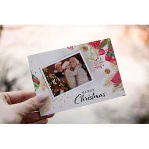 5x7 Flat Personalised Christmas Greeting Cards 2 Christmas Flat Card MU 27