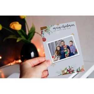 5x7 Flat Personalised Christmas Greeting Cards 2 Christmas Flat Card MU 36