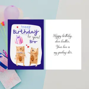 Brother Happy Birthday Greeting Cards 3 GC Birthday BRO 0010
