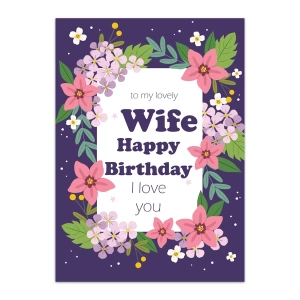 Wife Happy Birthday Greeting Cards- GC Birthday WIF 0008