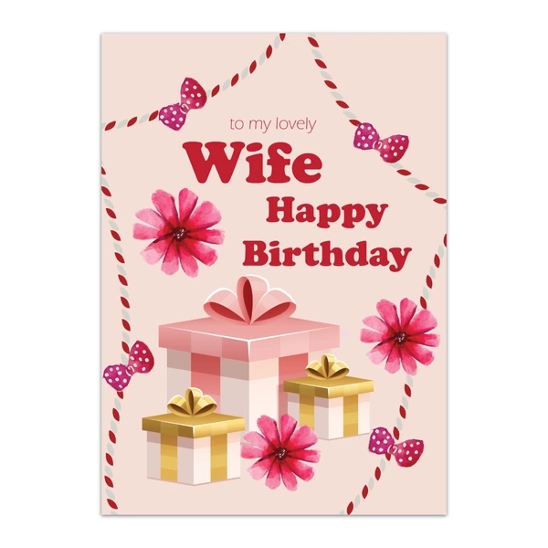 Wife Happy Birthday Greeting Cards 5 Wife Happy Birthday Greeting Cards- GC Birthday WIF 0009