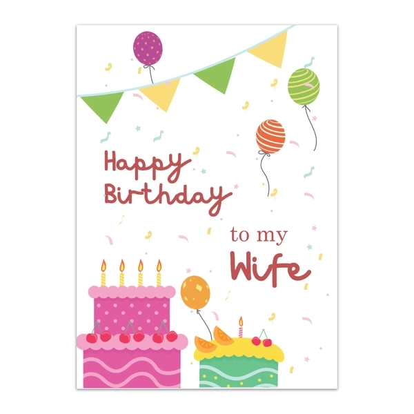 Wife Happy Birthday Greeting Cards 4 Wife Happy Birthday Greeting Cards- GC Birthday WIF 0013