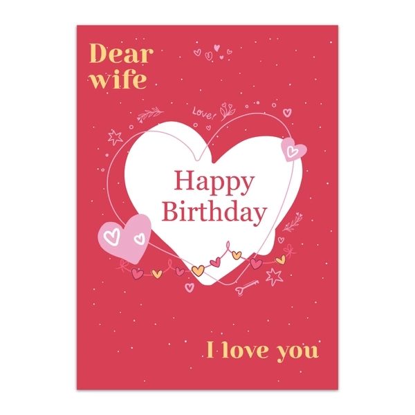Wife Happy Birthday Greeting Cards 4 Wife Happy Birthday Greeting Cards- GC Birthday WIF 0021