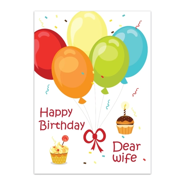 Wife Happy Birthday Greeting Cards 4 Wife Happy Birthday Greeting Cards- GC Birthday WIF 0023