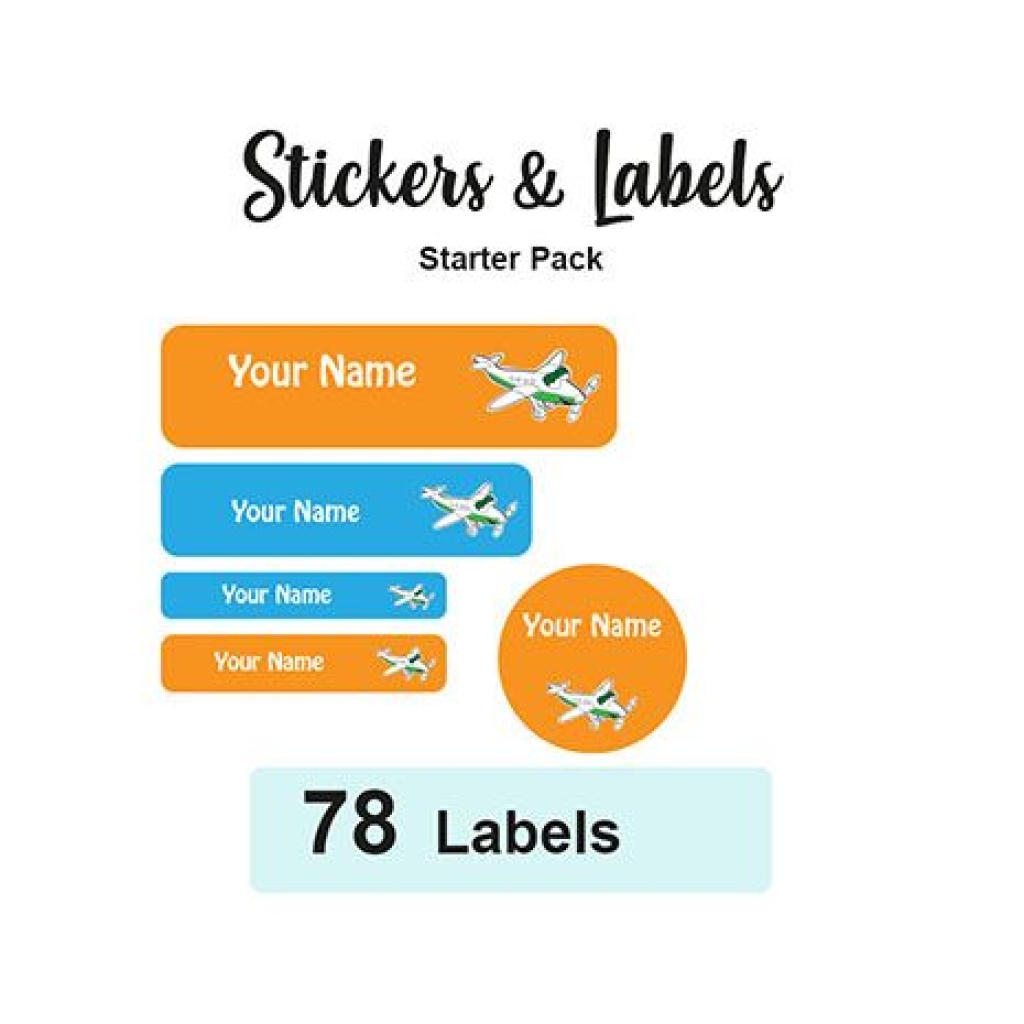 Starter Labels Starter Pack Labels Plane - Pack of 78 - Custom Labels | Stickers ...