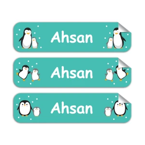 Penguin Family-Pack of 30 Large Waterproof Labels