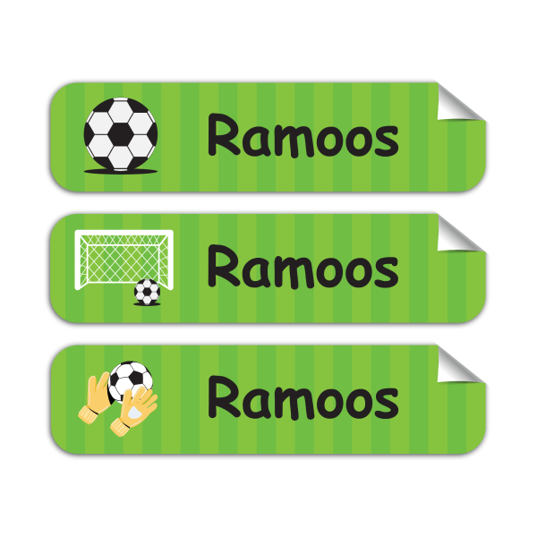 Soccer-Pack of 30 Large Waterproof Labels