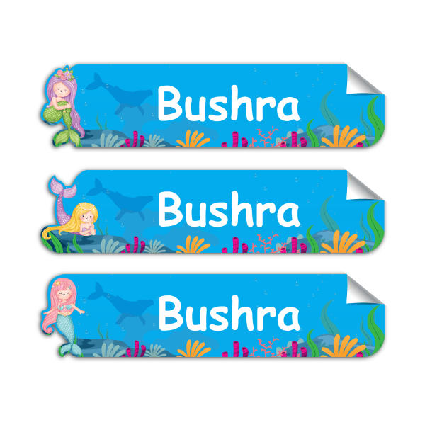 Mermaid-Pack of 30 Large Waterproof Labels