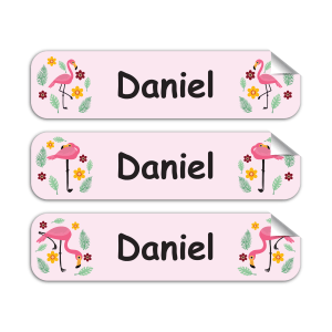 Flamingo Camp-Pack of 30 Large Waterproof Labels