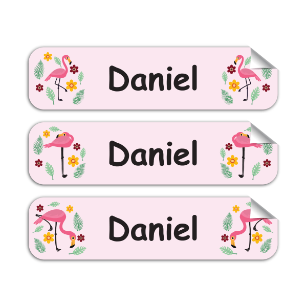 Flamingo Camp-Pack of 30 Large Waterproof Labels