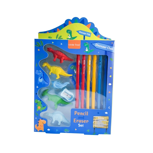 ​Dinosaur Theme Pencil Stationary Gift Set Kit for School kids (Pack of 13 Stationery items) (Return Gift Pack)