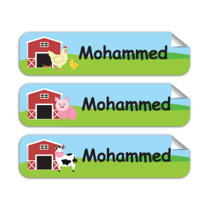 Cute Animal Farm-Pack of 30 Large Waterproof Labels