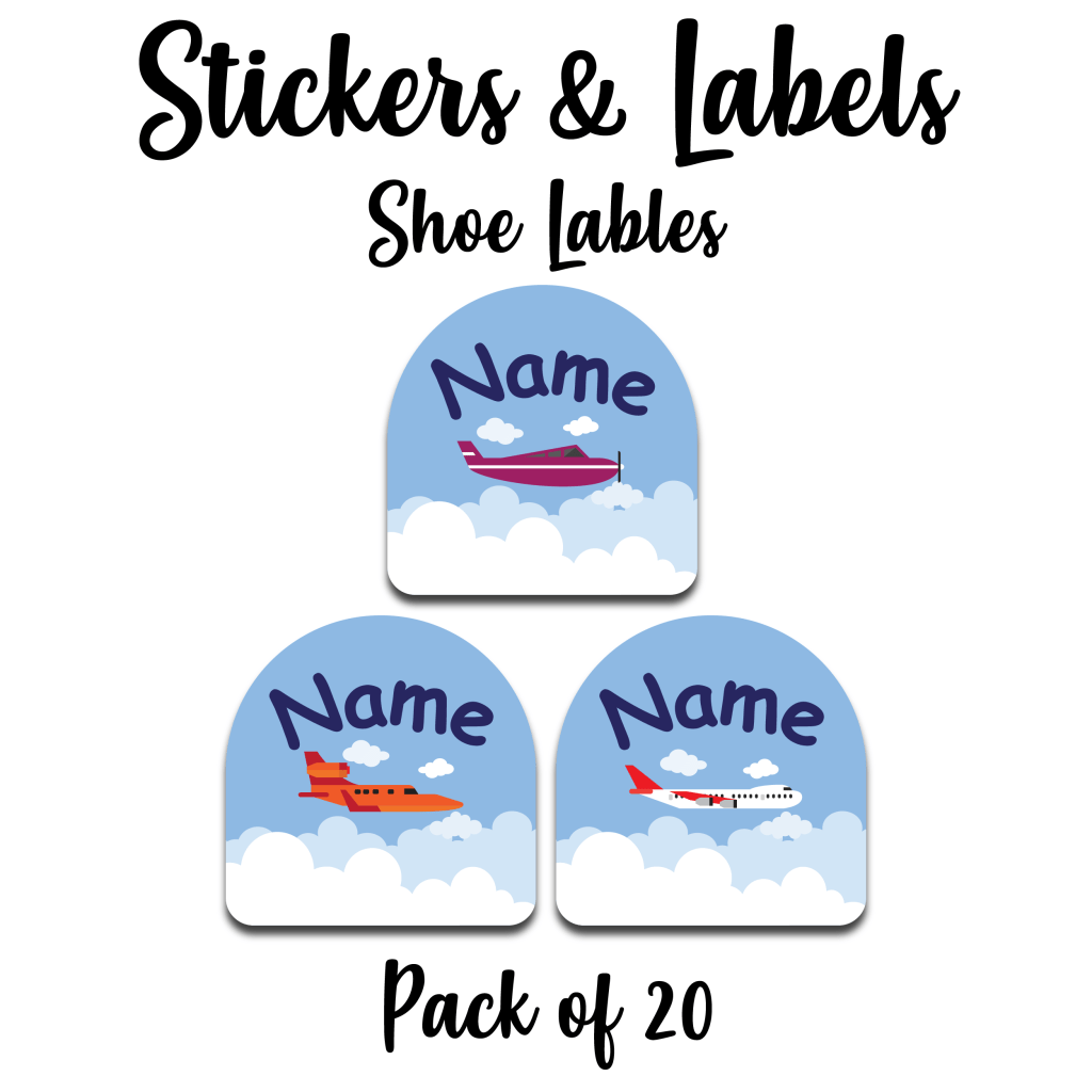 Airplane -Pack of 12 - Custom Labels | Stickers | Personalised Gift in ...